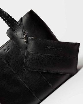 Shopper The Braided en cuero vegetal liso