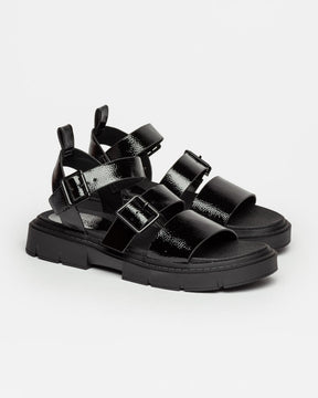 Sandalia media Nina en efecto cuero