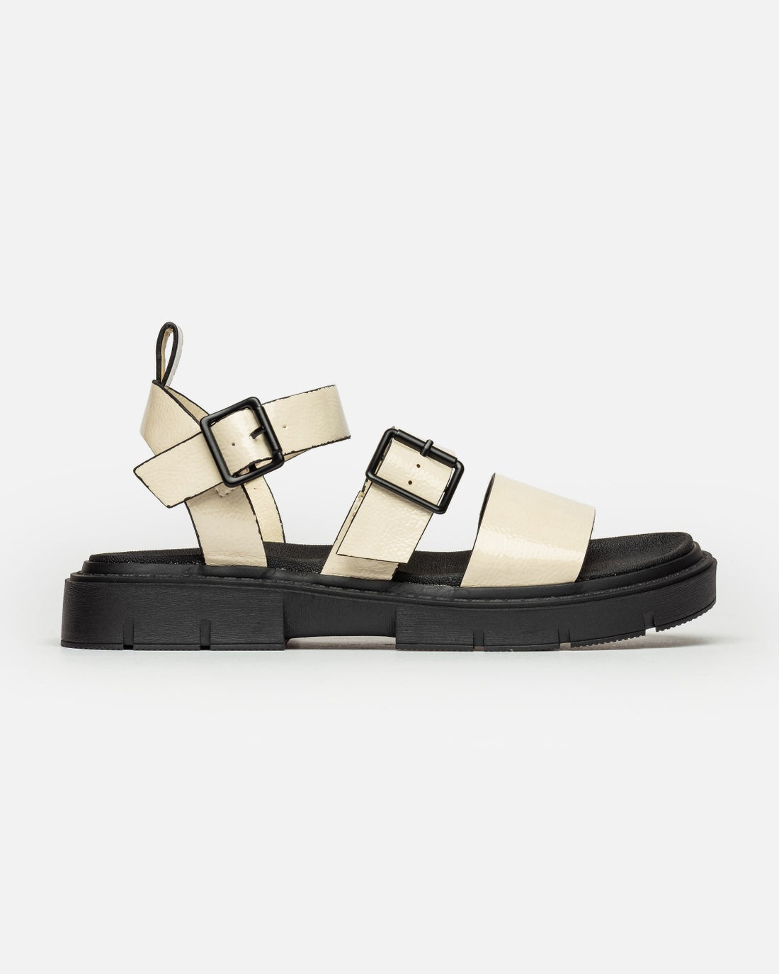 Sandalia media Nina en efecto cuero