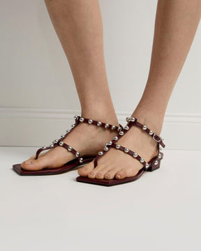 Sandalia baja Aurora en cuero liso